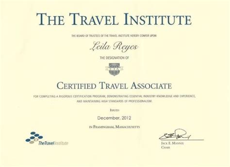 travel agent certification spain